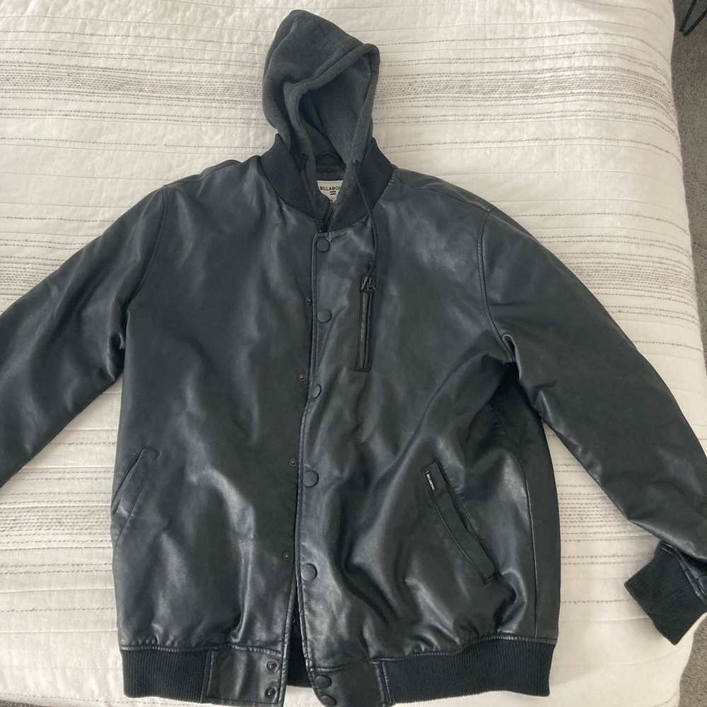 Vintage hooded leather Billabong jacket XL